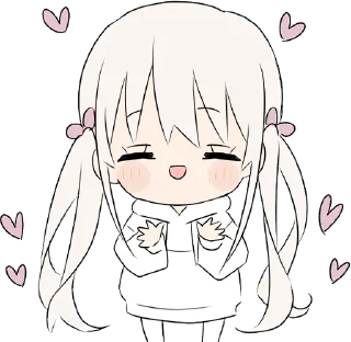 Sticker from Hoodiegirl (White) chibi @jp_stickers