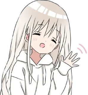 👋 emoji Hoodiegirl(White) Telegram sticker 17 of 120
