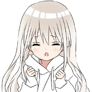 🙁 emoji Hoodiegirl (white) @jp_stickers Telegram sticker 10 of 41