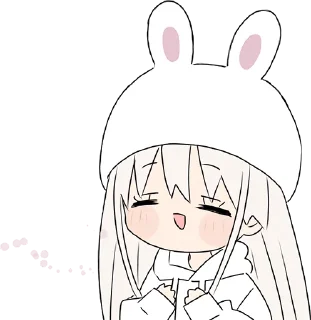 Sticker from Hoodiegirl (White) chibi @jp_stickers