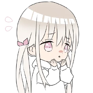 🥺 emoji Hoodiegirl (white) @jp_stickers Telegram sticker 8 of 41