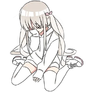😭 emoji Hoodiegirl (white) Pt.2 @jp_stickers Telegram sticker 18 of 40