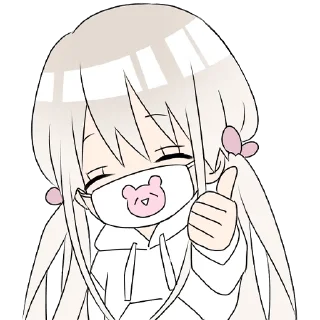 😷 emoji Hoodiegirl (white) Pt.2 @jp_stickers Telegram sticker 24 of 40