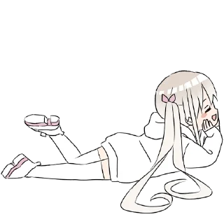 😊 emoji Hoodiegirl (white) @jp_stickers Telegram sticker 14 of 41