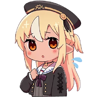 😟 emoji Shiranui Flare @jp_stickers Telegram sticker 13 of 24