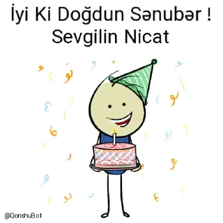 🎂 emoji Nicat ve Sənubər @Qonshubot Telegram sticker 21 of 31