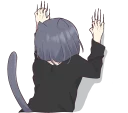 Sticker from cat girl and dog girl