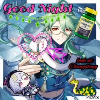 Sticker from good night 🌙 genshin pack