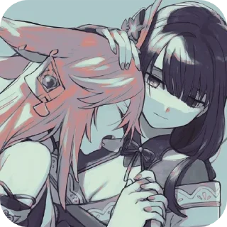 ❤ emoji Райден и Яэ Мико ✨❤️‍🔥 Telegram sticker 3 of 49