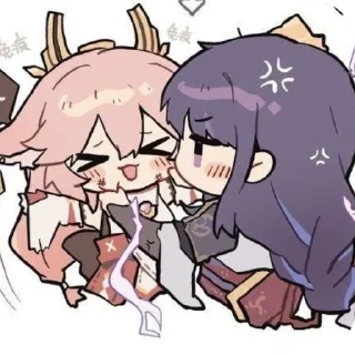 ❤ emoji Райден и Яэ Мико ✨❤️‍🔥 Telegram sticker 12 of 49
