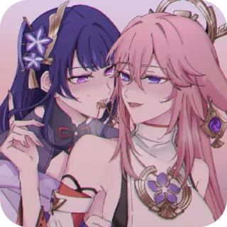 ❤ emoji Райден и Яэ Мико ✨❤️‍🔥 Telegram sticker 15 of 49