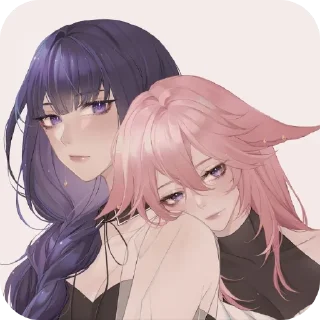 ❤ emoji Райден и Яэ Мико ✨❤️‍🔥 Telegram sticker 4 of 49