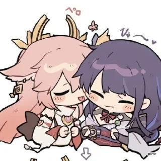 ❤ emoji Райден и Яэ Мико ✨❤️‍🔥 Telegram sticker 11 of 49