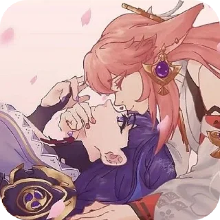 ❤ emoji Райден и Яэ Мико ✨❤️‍🔥 Telegram sticker 2 of 49
