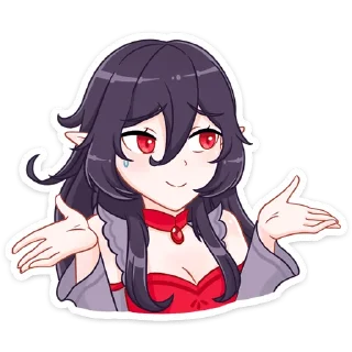 🤷 emoji Тёмная Айрис @nyasticks Telegram sticker 22 of 49