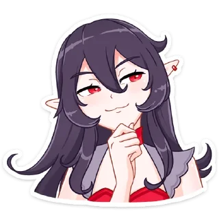 🤔 emoji Тёмная Айрис @nyasticks Telegram sticker 21 of 49