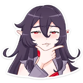 😑 emoji Тёмная Айрис @nyasticks Telegram sticker 6 of 49