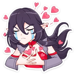 😍 emoji Тёмная Айрис @nyasticks Telegram sticker 4 of 49