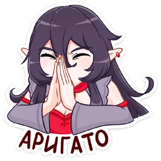 🙏 emoji Тёмная Айрис @nyasticks Telegram sticker 15 of 49