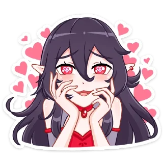 😍 emoji Тёмная Айрис @nyasticks Telegram sticker 7 of 49