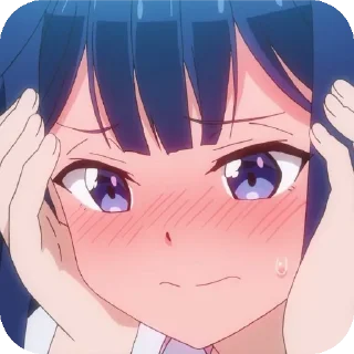 Anime girls shy sticker 1