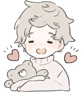 Sticker from a boy, who like stuffed animals • @punipuni_stickers