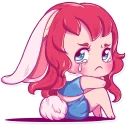😢 emoji Cute Bunny Girl Telegram sticker 17 of 31