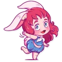 👋 emoji Cute Bunny Girl Telegram sticker 5 of 31