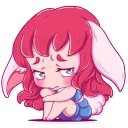 😔 emoji Cute Bunny Girl Telegram sticker 14 of 31