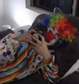Sticker from be clown be cringe