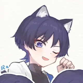 🗝 emoji ૮꒰◞ . ◟꒱১мир был тесен.@nekostikers Telegram sticker 9 of 81