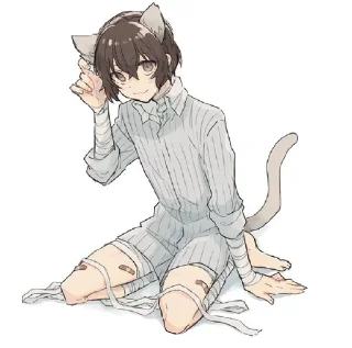 😗 emoji Дазай Котик || БСД Telegram sticker 12 of 30
