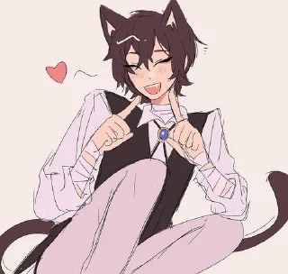 ❤️ emoji Дазай Котик || БСД Telegram sticker 11 of 30