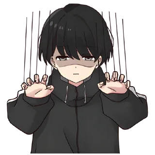 🤨 emoji Юрудура-кун (большой) @nyasticks Telegram sticker 16 of 25
