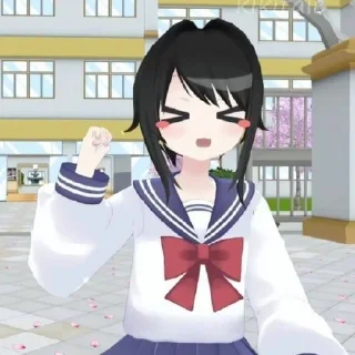 😸 emoji 🔪-Ayano Aishi-🔪 Telegram sticker 6 of 38