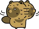 😰 emoji Raccoon dog & Fox :: @line_stickers Telegram sticker 13 of 120