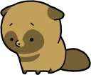 😔 emoji Raccoon dog & Fox :: @line_stickers Telegram sticker 19 of 120