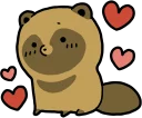 😍 emoji Raccoon dog & Fox :: @line_stickers Telegram sticker 17 of 120