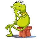 🤔 emoji Керміт @ukrainian_stickers Telegram sticker 17 of 21