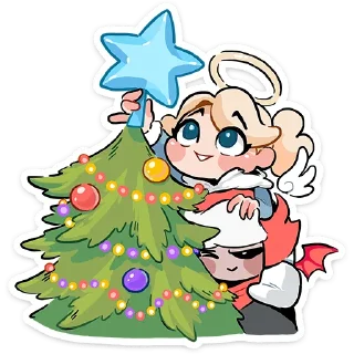 😇 emoji Зимние Нимб и Рожки @Nyasticks Telegram sticker 6 of 49