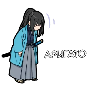 😊 emoji Самурай-тян - @tg_sticks Telegram sticker 17 of 28