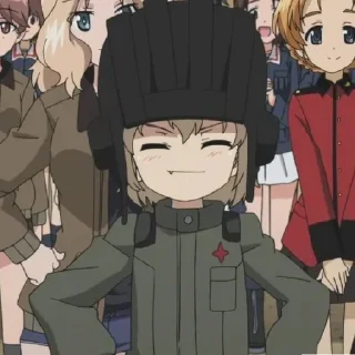 😄 emoji Катюша. Girls und panzer.  @ArtamZx Telegram sticker 15 of 60
