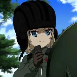 😄 emoji Катюша. Girls und panzer.  @ArtamZx Telegram sticker 12 of 60