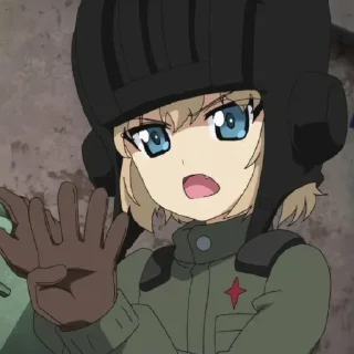 😄 emoji Катюша. Girls und panzer.  @ArtamZx Telegram sticker 10 of 60