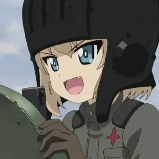 😄 emoji Катюша. Girls und panzer.  @ArtamZx Telegram sticker 9 of 60