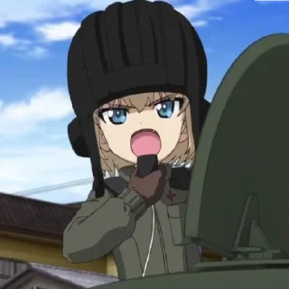 😄 emoji Катюша. Girls und panzer.  @ArtamZx Telegram sticker 4 of 60