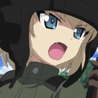 😄 emoji Катюша. Girls und panzer.  @ArtamZx Telegram sticker 11 of 60