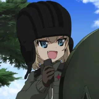 😄 emoji Катюша. Girls und panzer.  @ArtamZx Telegram sticker 14 of 60
