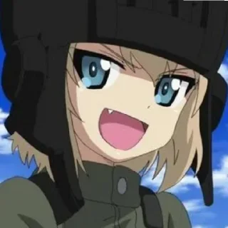 😄 emoji Катюша. Girls und panzer.  @ArtamZx Telegram sticker 13 of 60