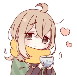 ❤️ emoji скромная тян @anime_stickerr Telegram sticker 16 of 33